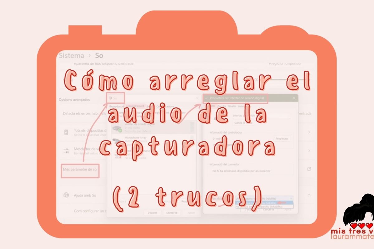 arreglar audio capturadora