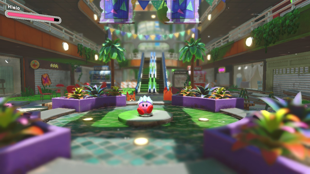 Uno de los primeros niveles de kirby y la tierra olvidada