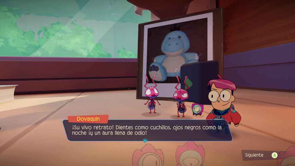 misión para milo de parte de unas hormigas: demostrar que cerca del salón vive un horrible monstruo