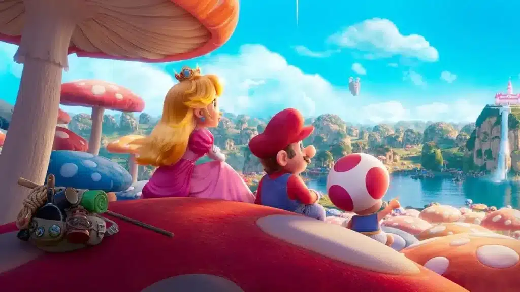 peach, mario y toad en el reino champiñón