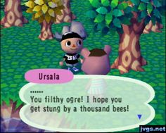 conversación con un vecino de animal crossing de gamecube