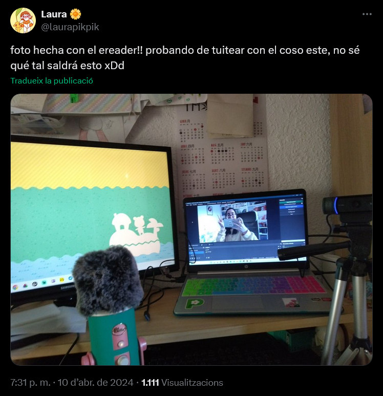 tweet que subí desde el eReader con una foto que saqué desde el dispositivo