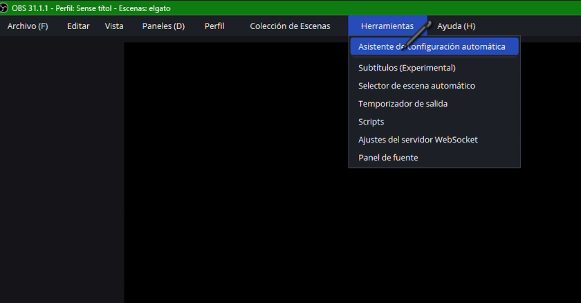 Activar la configuración automática de OBS.